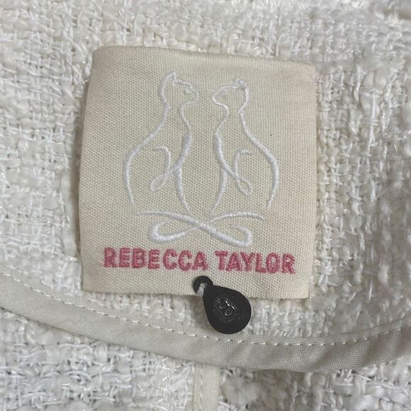 Rebecca Taylor Off White Tweed Jacket Size 8 - Picture 5 of 9